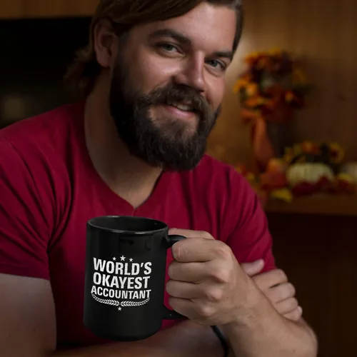 Vista 6 de Fantastic Gifts World's Okayest - Taza de contabilidad para regalo para compañeros de trabajo, regalo para miembros de la familia, regalos