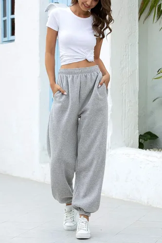 Vista 2 de Ru Sweet - Pantalones deportivos holgados para mujer con bolsillos y talle alto para yoga y gimnasio