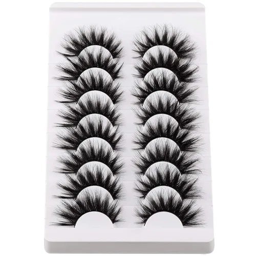 Vista 7 de Pestañas postizas de visón, pestañas postizas de 20 mm de largo, pestañas postizas de volumen de 9D con ojo de gato, pestañas postizas de visón