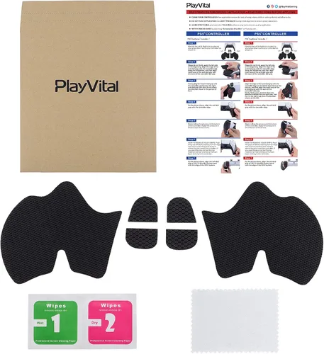 Vista 9 de eXtremeRate PlayVital Anti-Skid Sweat-Absorbent Controller Grip for PS5, Professional Textured Soft Rubber Pads Handle Grips for PS5 Controller with