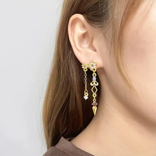 Vista 5 de Genshin Impact Dangle Earrings For Women Girl - Anime Figure Element Eye Of God Anemo Vision Earrings Venti Cosplay Jewelry For Christmas Halloween