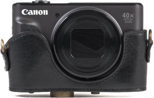 Vista 5 de MegaGear MG1176 Canon PowerShot SX740 HS, SX730 HS Ever Ready Funda De Cuero Genuino Con Correa - Negro
