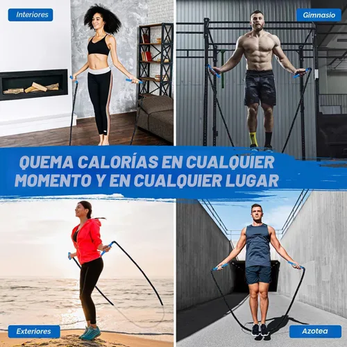 Vista 6 de Cuerda de saltar, cuerda de saltar pesada para fitness, cuerdas de saltar pesadas para hombres, mujeres y niños, cuerdas de saltar de batalla