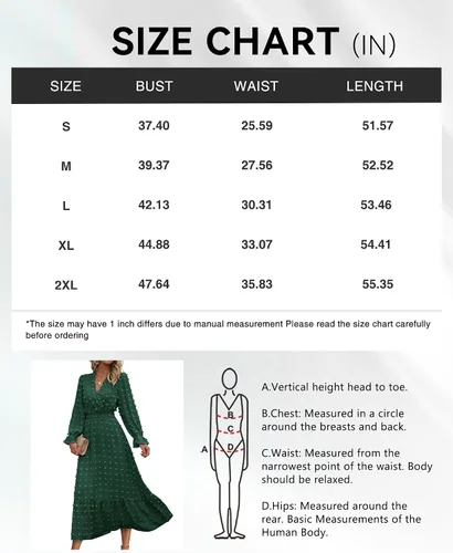 Vista 6 de BTFBM Vestidos de otoño 2023 para mujer, manga larga, cuello en V, lunares suizos, vestido largo bohemio, vestido largo de cintura alta, vestido