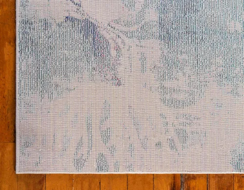 Vista 9 de Unique Loom Positano Collection - Alfombra costera moderna con conchas de langosta de coral, color azul claro (2 x 7 pies)
