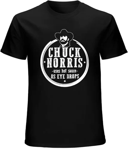 Vista 6 de Chuck Norris Uses Hot Sauce As Eye Drops Men's T-Shirt, R2