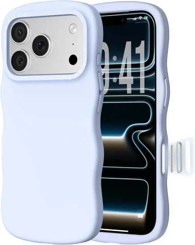 Vista 11 de ORNARTO Funda para iPhone 17 Pro de 6.3", silicona líquida ondulada a prueba de golpes con protección contra caídas y botón de control de cámara