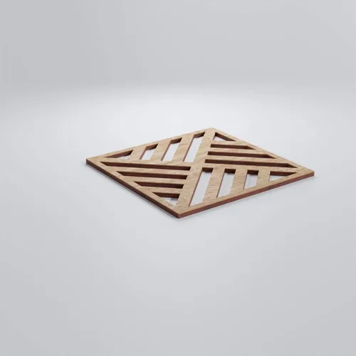 Vista 3 de 7 3/8"W X 7 3/8"H Extra Pequeño Allen Decorativos Paneles De Pared De Madera De Calado, Roble Rojo rojo (Red Oak)