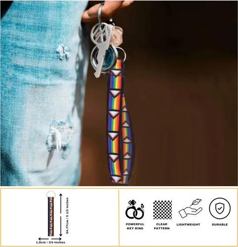 Vista 3 de Paquete al por mayor LGBTQ Pride Flag Lanyard Llaveros - Llaveros de arco iris para llaves de coche, regalos de orgullo, accesorios y eventos LGBTQ+