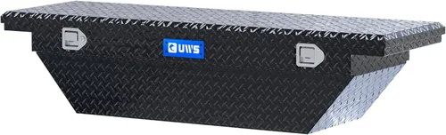 Vista 5 de UWS TBS-63-A-LP-BLK Caja de herramientas negra de aluminio con tapa biselada y aislante.