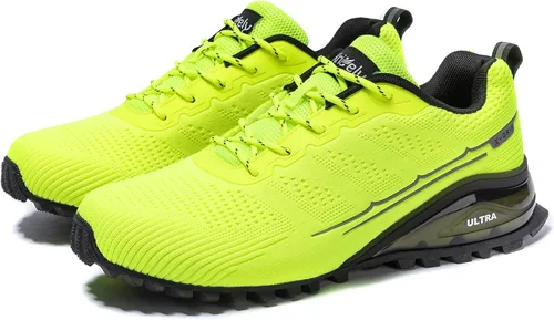Vista 2 de Kricely Tenis de correr para hombre, para caminar, senderismo, tenis para hombre, tenis cruzado, tenis al aire libre, calzado casual