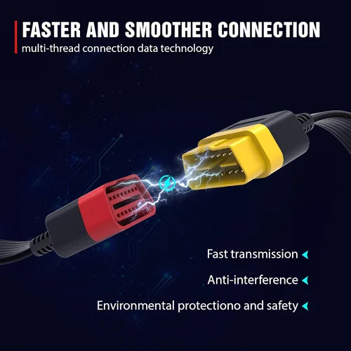 Vista 6 de Cable de extensión OBD2, herramienta profesional de escaneo de diagnóstico automotriz, cable de extensión completo de 16 pines para escáner ODBII