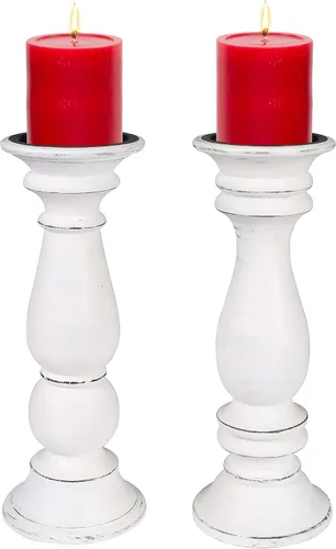 Vista 21 de pilares decorativos de madera para velas