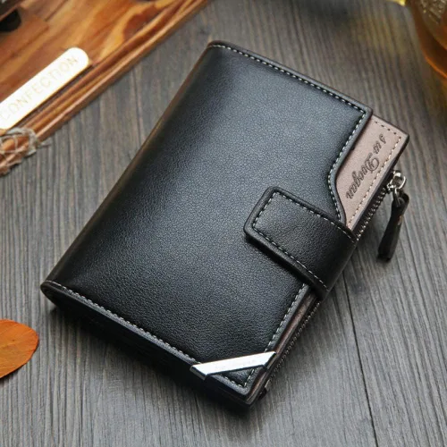 Vista 3 de MOTOZA Korean Casual Men's Wallet Short Vertical Multifunctional Card Holder Zipper Buckle Wallet