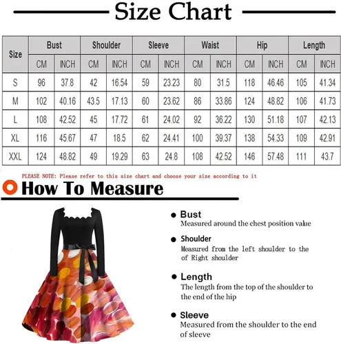 Vista 3 de Vestido de Halloween para mujer, casual, estampado de moda, vintage, de manga larga, gótico, S-2XL