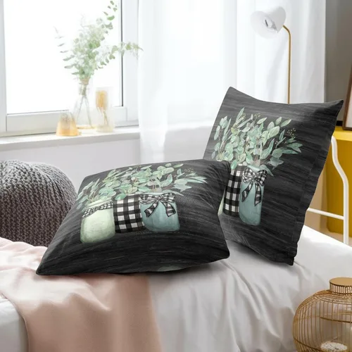 Vista 152 de Giwawa Juego de 2 fundas de almohada decorativas con diseño floral de girasol de 16 x 16 pulgadas, fundas de cojín decorativas para el hogar, sofá