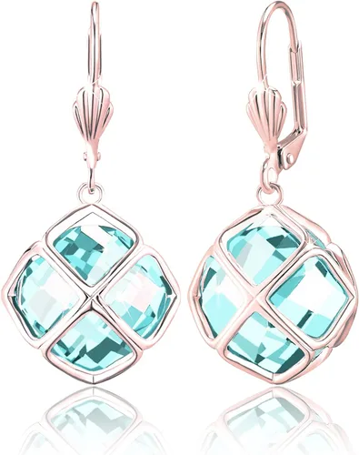Vista 15 de Pendientes colgantes de cristal austriaco de 14MM para mujer, joyería chapada en oro de 14 quilates Apr-Diamante-Chapado en Oro de 14 K