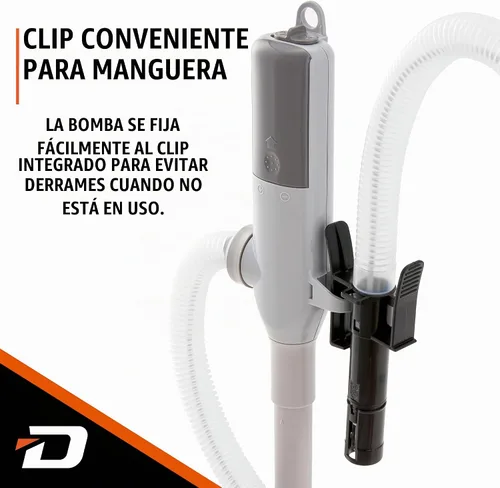 Vista 4 de Deway Bomba automática de transferencia de combustible con parada automática, funciona con batería AA, manguera extra larga de 39 pulgadas, bomba