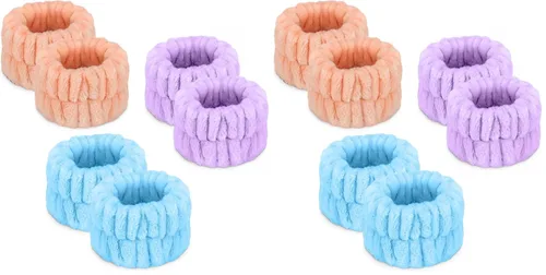 Vista 16 de Toallas de muñeca para mujer para lavar la cara, toalla de microfibra para spa, pulseras absorbentes, banda para el sudor para niñas que evitan que
