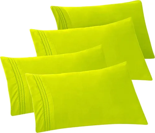 Vista 52 de Elegant Comfort Fundas de almohada sólidas de microfibra de alta calidad hotelera, tejido suave, resistente a las arrugas y a las manchas, fácil
