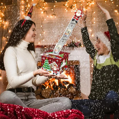 Vista 7 de Suministros para fiestas de Navidad, caja de tarjetas de felicitaciones, cajas de regalo para regalo de Navidad, cajas de regalo de papel navideño