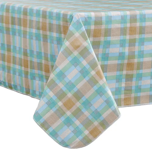 Vista 32 de Mantel de vinilo resistente con reverso de franela, mantel de plástico impermeable a prueba de aceite, resistente a las manchas, limpiable, cubierta