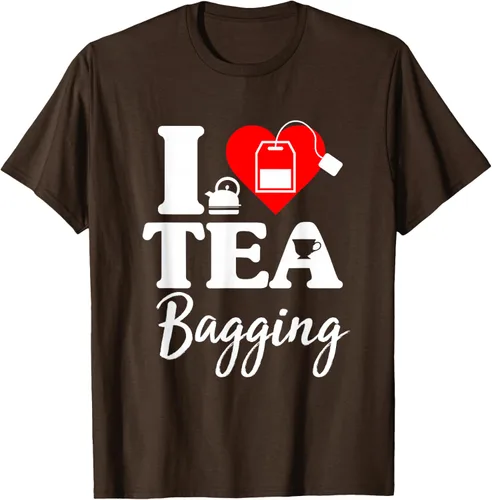 Vista 5 de Camiseta con texto en inglés "I Love Tea Bagging", divertida camiseta para bebedores de té, Negro