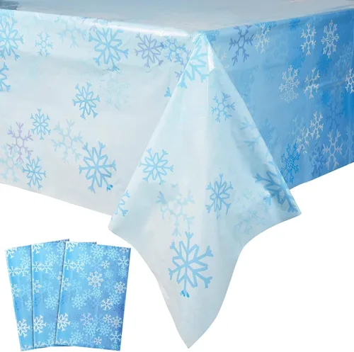 Vista 24 de Paquete de 3 manteles florales de plástico para suministros de fiesta de primer cumpleaños de bebé niña (54 x 108 pulgadas)