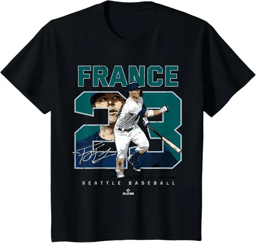 Vista 14 de Number and Portrait Ty France Seattle MLBPA Camiseta, Negro