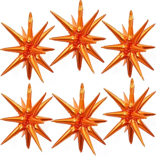 Vista 8 de 6 globos de estrella negra, globos de 22 pulgadas, globos de papel de aluminio con forma de estrella de Mylar para fiestas de cumpleaños, bodas