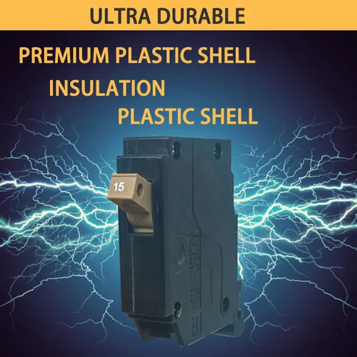 Vista 4 de Interruptor de circuito de 15 Amp, 1 polo, tipo de enchufe de 3/4 de pulgada, disyuntor de caja moldeada compatible con centros de carga OEM, 10KA