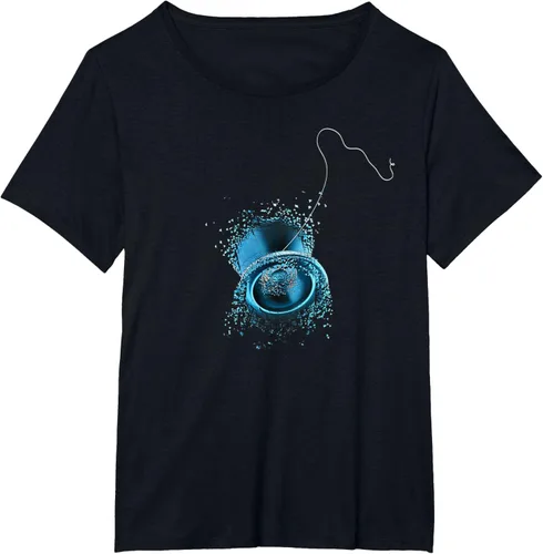 Vista 28 de Shattered Yo Yo - Camiseta de diseño azul impresionante, Negro, S