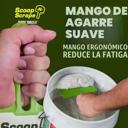 Vista 5 de Buddy Tools - Cuchara curvada para cubos de 5 galones, raspador de cubo de nailon para barro de paneles de yeso, pintura, resina epoxi, raspa cubos