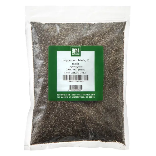 Vista 8 de Malla de pimienta negra 16, por Herb Co, Piper Nigrum Grueso, de Indonesia, Kosher, molienda de mesa para filetes, masajes, salsas, sopas y cocina