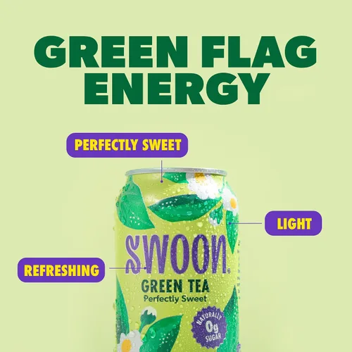 Vista 5 de Swoon Perfectly Sweet Green Tea Cero azúcar, ligeramente cafeinado y refrescante Keto, Paleo, vegano, sin OMG y sin gluten Endulzado