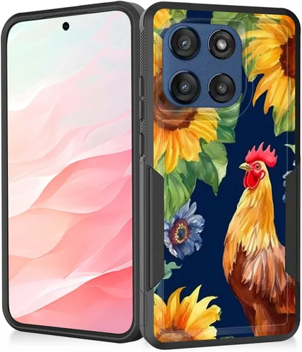 Vista 74 de Funda para Moto G Play 4G 2024, resistente de doble capa híbrida de policarbonato duro, goma suave, a prueba de golpes, funda protectora resistente