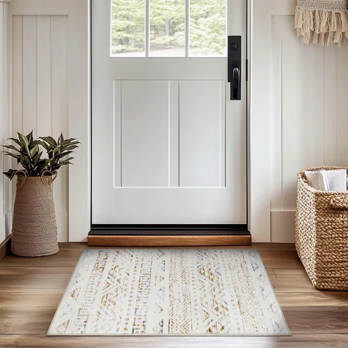 Vista 115 de jinchan Alfombra marroquí de pasillo 2x6 - Alfombra lavable a máquina para cocina, alfombra moderna geométrica, suave, de pelo bajo, alfombra ligera