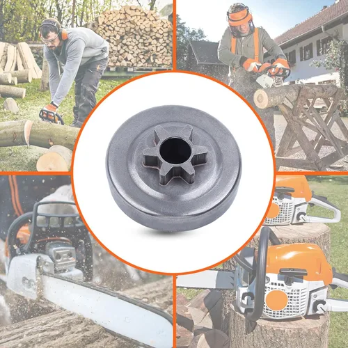 Vista 5 de Tambor de piñón de accionamiento de embrague 3/8"-6T para Husqvarna 36 41 136 137 141 142 motosierra 530047061, 530 04 70 61