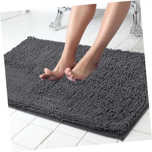 Vista 4 de Chenille Bathroom Rug 40x60 CM Polyester Non-Slip Absorbent Mat