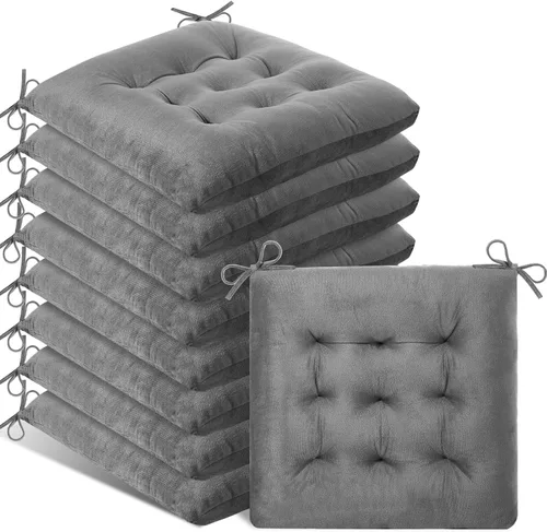 Vista 8 de Roowest Paquete de 9 cojines de asiento con lazos, antideslizantes, para cocina, oficina, comedor, sofá, muebles de patio, uso en interiores