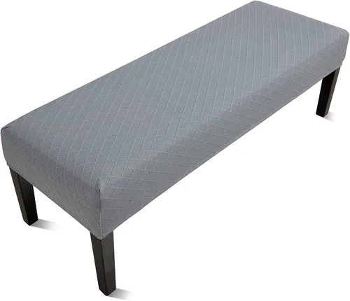 Vista 14 de Fuloon - Funda elástica de jacquard para banco de comedor, antipolvo, desmontable, funda para banco lavable, protector de cojín de asiento para Beige