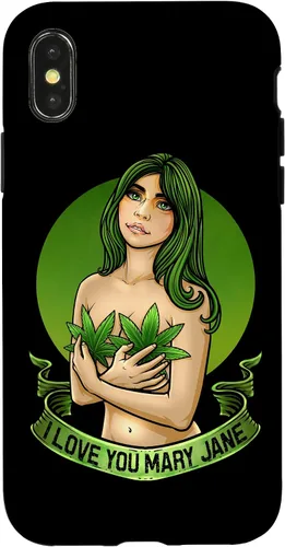 Vista 4 de iPhone 15 I Love You Mary Jane Divertida funda de CBD THC de cannabis Weed