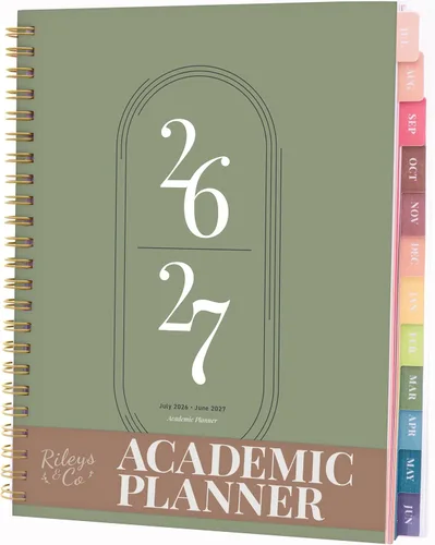 Vista 10 de Rileys - Agenda académica 2026-2027, agenda diaria, semanal y mensual, julio de 2026 a junio de 2027, páginas de notas para estudiantes