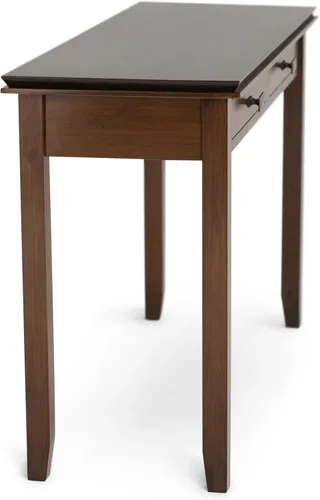 Vista 8 de SIMPLIHOME Mesa consola Artisan – Mesa de sofá de madera maciza de 46 pulgadas de ancho en marrón rojizo, mesa de almacenamiento de transición