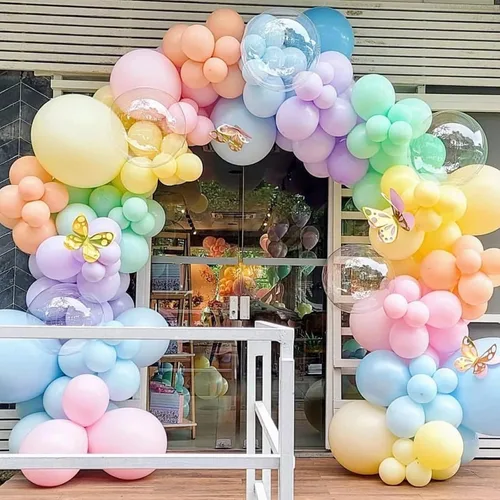 Vista 86 de PartyWoo - Globos de color nude, 140 unidades, color albaricoque, estilo bohemio, otoño, diferentes tamaños Albaricoque-f05