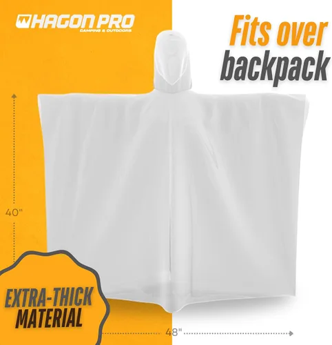 Vista 14 de Hagon PRO - Ponchos de lluvia desechables para adultos (paquete de 5)