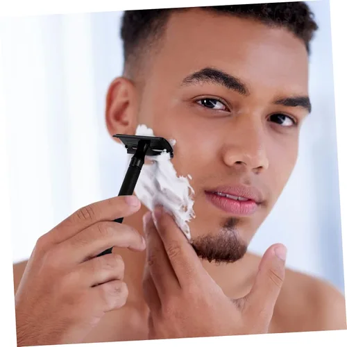 Vista 3 de Angoily 2 unids seguridad afeitadora barba recortadora reutilizable doble hoja más cercana afeitado durable hombres herramienta de afeitar