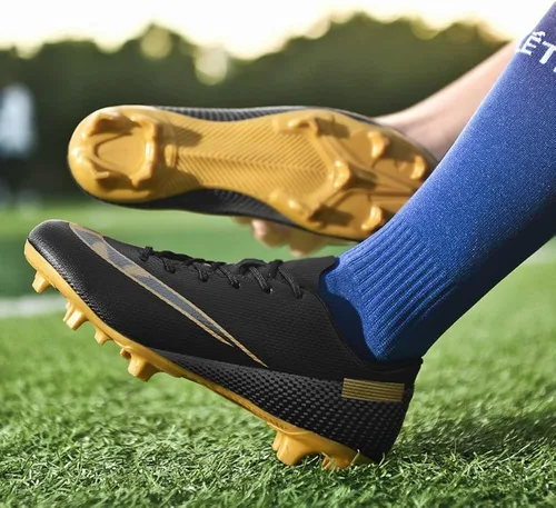 Vista 6 de Aiqzsh Zapatos deportivos de fútbol para hombre, zapatos de fútbol profesionales, transpirables, para deportes al aire libre, correr, competición