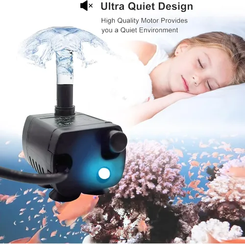 Vista 2 de Mini bomba sumergible USB, tubo de 1 M, CC 5 V, 0.7 W, bomba de banco eléctrica sin escobillas, fuente para mascotas, pequeño sistema hidropónico