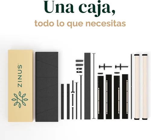 Vista 8 de Zinus Maya Upholstered Bed Frame with Asymmetric Headboard, Dark Grey, Full Listones de madera duraderos, marco resistente, sueño sin ruido, no Gris